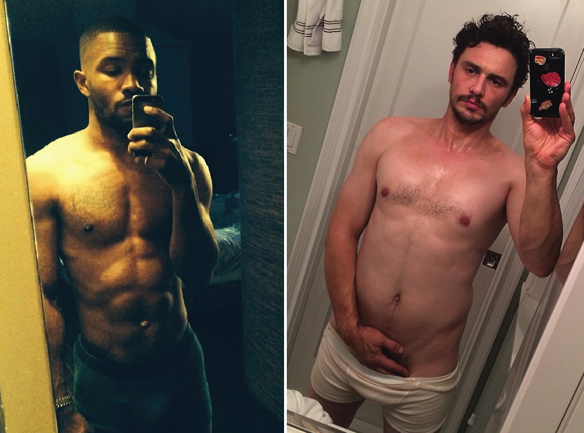 Theo James posing in a underwear